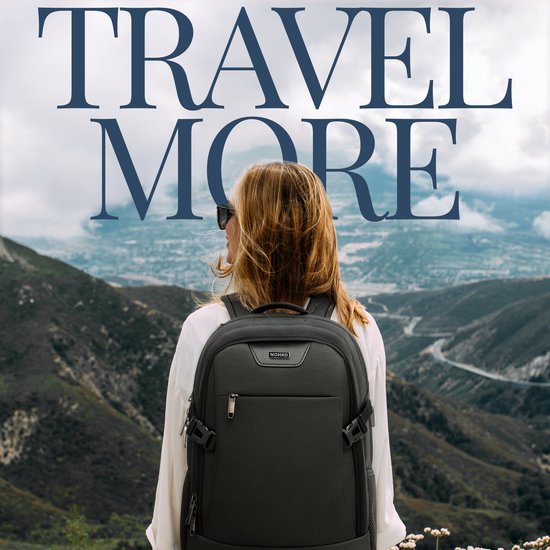 NOHRD Laptop Rucksack - Schwarz - Anti-Diebstahl - Laptoptasche 15.6 Zoll - USB Ladestation - Rucksack Damen & Herren - Wasserabweisend - Schultasche Mädchen & Jungen - Büchertasche mit Laptopfach