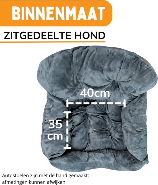 By Cee Cee Luxury Dog Basket Car - Hundeautositz - weich und stilvoll - Hundesitz - mit Sicherheitsgurt - dunkelgrauer Autositz