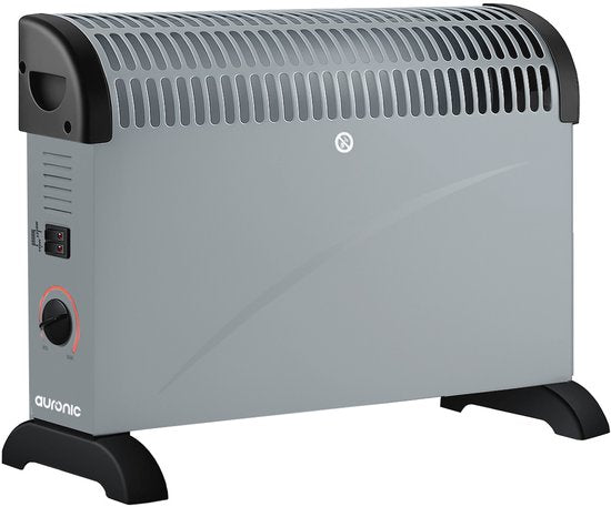 Auronic Elektrokonvektor - 750/1250/2000 Watt - Einstellbarer Thermostat - Heizung - Grau