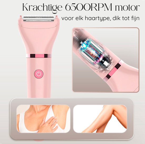 Ladyshave Gesichtsbehandlung - Achselhöhlen - Beine - Bikinizone - Rasierer Frau - Elektrischer Epilierer - Gesichtsenthaarung Damen - Trimmer Frau - Ladyshaves Bikini - USB Wiederaufladbar