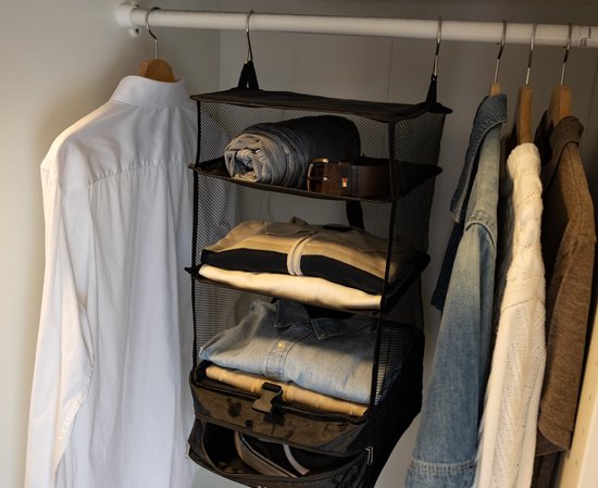 Hängende Packwürfel - faltbar - 4 Fächer - Kofferorganisator - Sunflake