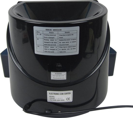 Truskore® - Geldzählmaschine - Münzzählmaschine - Schwarz - Münzsortierer - Inkl. Gitterablage und Staubschutz - Münzzählung B9001