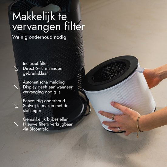 Bloomfold Ventilator und Luftreiniger Cyclone – H13-HEPA-Filter & UVC-Licht – 400 m³/h CADR – Luftreiniger – Medizinische Filterklasse gegen Pollen und Feinstaub