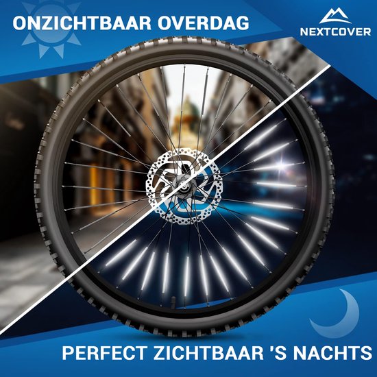 Nextcover® Speichenreflektoren Fahrrad 36 Stück - Das Original - [3M Scotchlite] Maximale Sichtbarkeit I Speichenlicht Fahrrad I Fahrradreflektoren I Alternative zu Katzenaugen Fahrrad