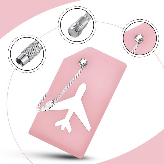 EverNeeds Gepäckanhänger - Silikon - Gepäckanhänger für Koffer - Gepäckanhänger - Rosa - 5 Stück