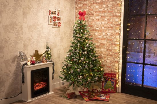 Weihnachtsgeschenke Weihnachtsbaum Empire Fichte mit Schnee und Tannenzapfen - 180 cm - 708 Knospen