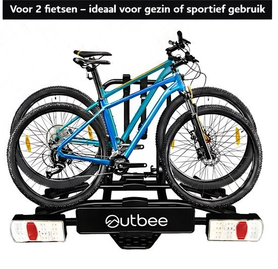 Outbee Fahrradträger - Fahrradträger Elektrofahrräder 2 - Fahrradträger Anhängerkupplung - Mit Nummernschildhalter - Schwarz