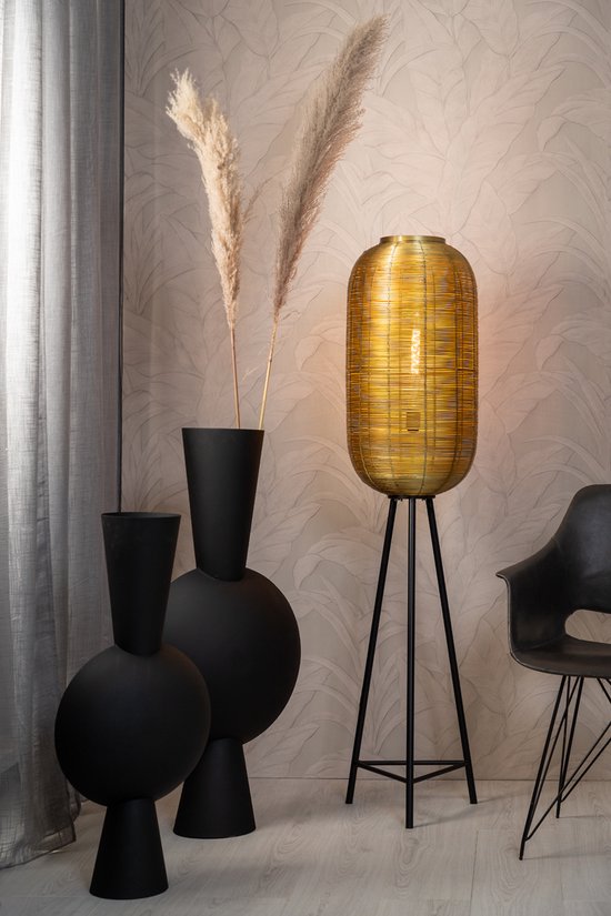 Light & Living Vase Kavandu – Schwarz – 37,5 x 22 x 81 cm – Metall – Modern – Blumenvase – Wohnaccessoire – Dekorative Vase für das Wohn- oder Schlafzimmer
