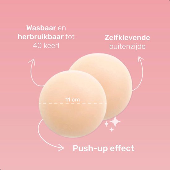 Soft & Silky - Brustwarzenabdeckungen - 2 Stück - Wiederverwendbar - Silikon - Selbstklebend - Brustwarzenband - Brustwarzenaufkleber - Brustwarzenaufkleber