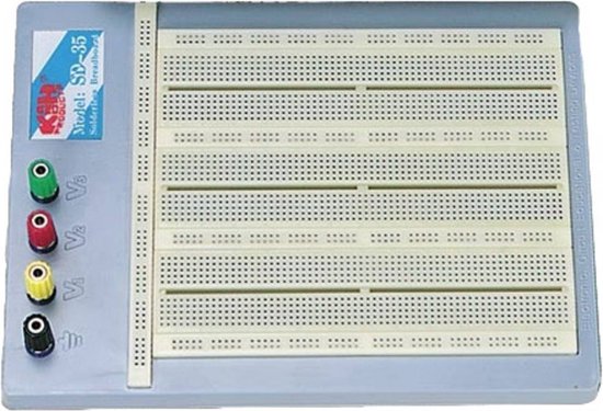 Velleman Hochwertiges Breadboard - Lötfrei - 2420 Kontakte - Arduino kompatibel - Grau