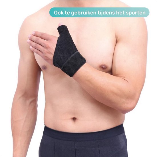 LBB Fingerschiene - Für Daumen - Unsere Größe - Gehärtete Schiene - Daumenschiene rechts - Schwarz
