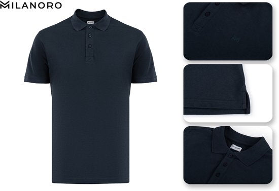 Milanoro - L - Poloshirt - Herren - Hellgrau
