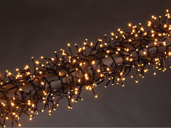Kuma LED, Lichtgirlande, 12 m, 1020 LEDs, Arizona weiß, schwarzes Kabel, für den Innen- und Außenbereich, Modulator, 24 V