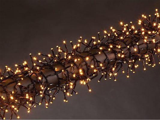 Kuma LED, Lichtgirlande, 12 m, 1020 LEDs, Arizona weiß, schwarzes Kabel, für den Innen- und Außenbereich, Modulator, 24 V