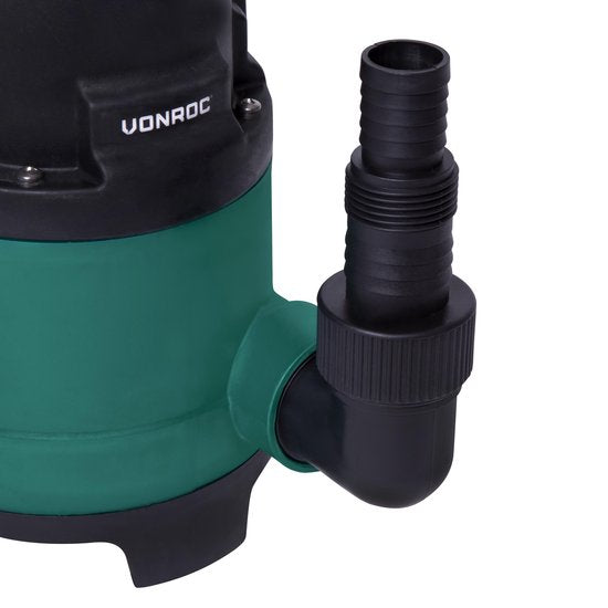 VONROC Tauchpumpe/Wasserpumpe 400W - 8000l/h - Für schmutziges und sauberes Wasser - Mit Schwimmer