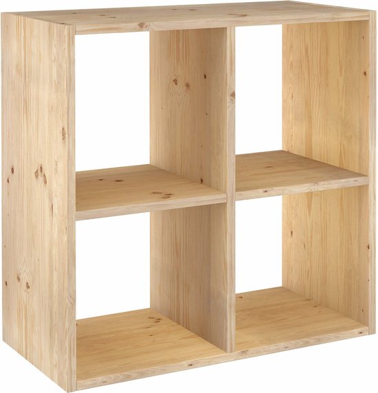 Astigarraga Fächerschrank offen - 4 Fächer - PEFC Kiefer - 71x71cm
