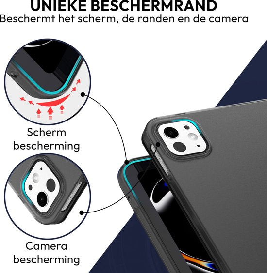 Tablet-Hülle geeignet für iPad Pro 11 Zoll Gehäuse (2024) - M4 - Smart Cover - Schwarz