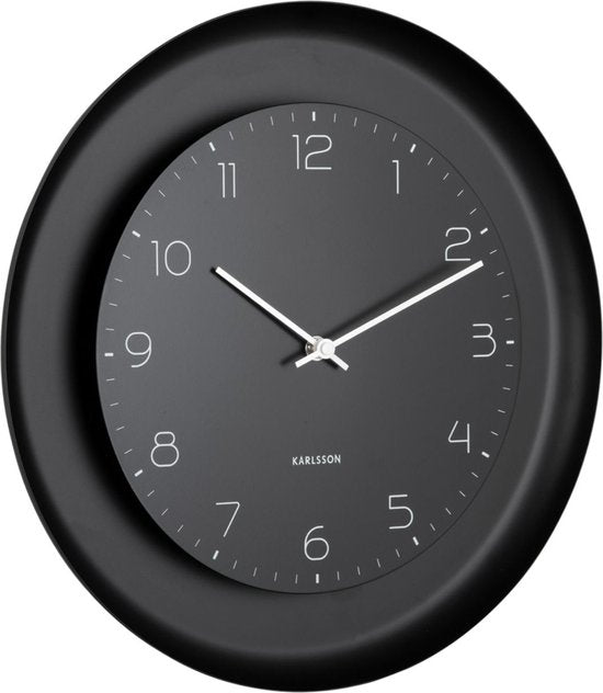 Karlsson Wanduhr Dual Disc - Schwarz - Ø38cm - Wanduhr Modern