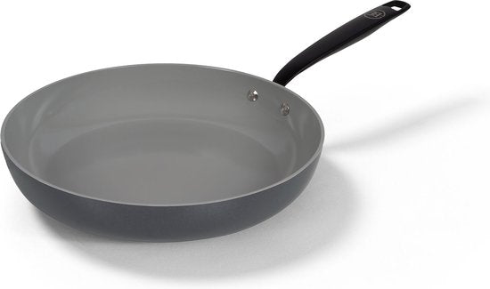 BE Living Bratpfanne - Ø 28 cm - Bratpfanne - Keramik - PFAS frei Antihaft - Induktionspfanne - Grau - Essential Series