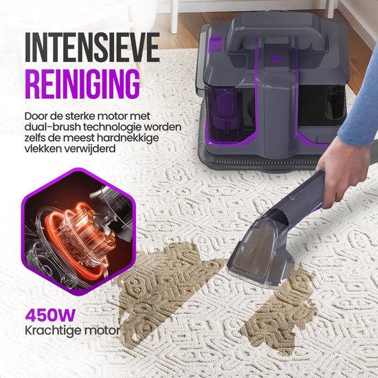 Strex Carpet Cleaner Extra Powerful - Fleckenreiniger / Möbelreiniger / Matratzenreiniger / Sofa-Reiniger - 2 Aufsätze