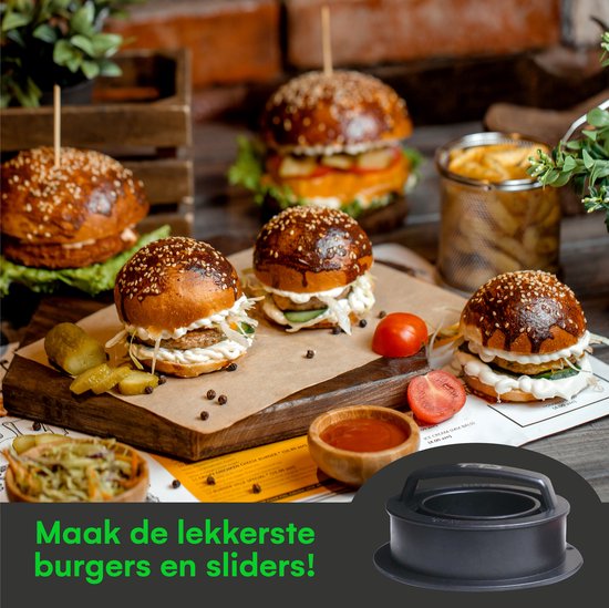 TTD® Hamburgerpresse und Hamburger Maker - Smash Burger - Grillrillen - BBQ-Zubehör - Burgerpresse - Grillzubehör - Burgerpresse - auch für Mini-Burger und gefüllte Burger - spülmaschinenfest - BPA-frei - inkl. 100 Wachspapiere - Schwarz