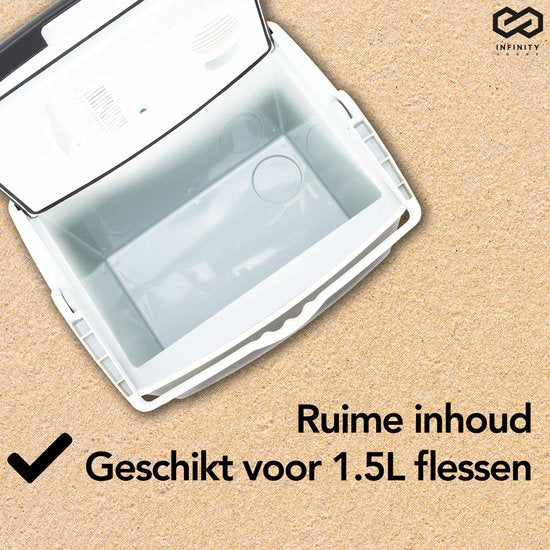 Infinity Goods Elektrische Kühlbox - 30L - Kühlbox - 12V und 230V - Kühlbox - Kühlen und Heizen - Schwarz
