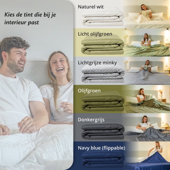 Bezug für Ellas Schmusedecke 200 x 200 CM - 11 KG & 13 KG - Bezugshülle aus 100% Bio-Baumwolle - Olivgrün
