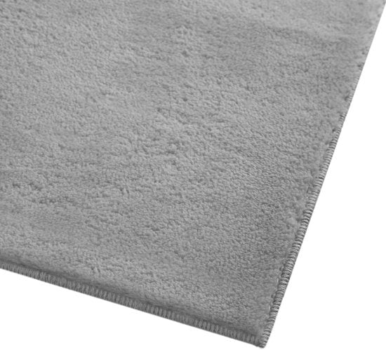 tectake® Kurzflorteppich - 120 x 170 cm - Grau - Teppich für Wohnzimmer, Schlafzimmer, Esszimmer - Pflegeleicht und waschbar - Rutschfeste Unterlage - Allergikerfreundlich - Verschiedene Größen und Farben