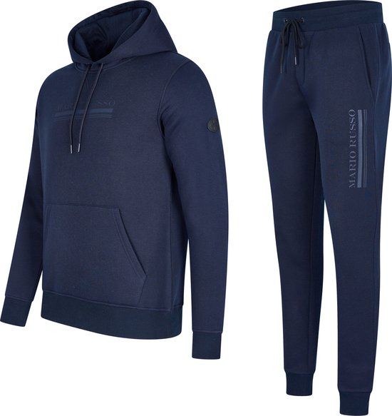 Mario Russo Trainingsanzug Anselm- Hausanzug - Jogginganzug - Hoodie - Navy - M