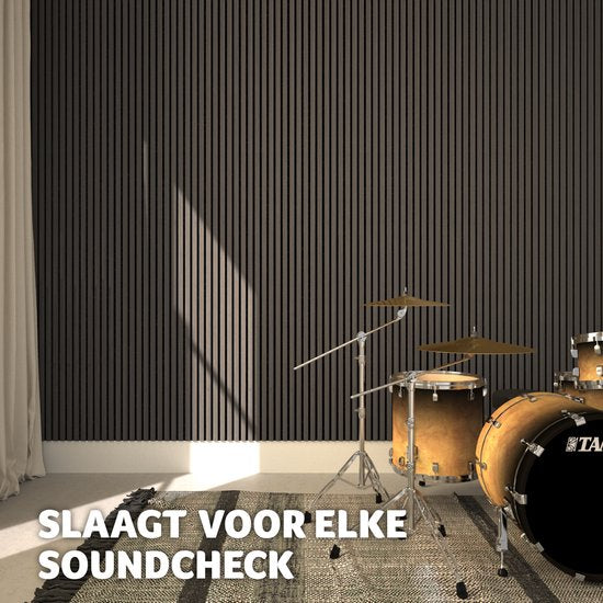 tectake - 2er-Set Akustikpaneele Sonic Wall - Farbe Ebenholz - Schallabsorbierendes Paneel - Lärmreduzierung - verschiedene Farben - Maße pro Paneel (LxBxH): ca. 120x60x2,1cm