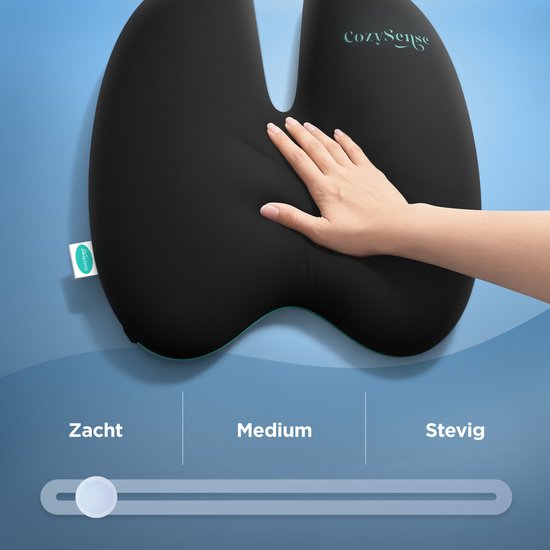 CozySense® Rückenstütze - Verstellbares Kissen für den unteren Rücken - Lendenkissen für Auto, Bürostuhl, Bett & Sofa - Ergonomisch - Mit Coolgel - Weiche Festigkeit - Waschbarer Bezug
