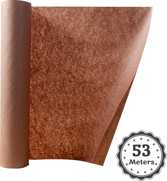 TTD® Fleischerpapier XXL - 53 Meter - Professionelles Fleischerpapier aus 100% natürlichem Holzschliff - BBQ-Zubehör - Grillen - Holzfasern - Unbeschichtetes Fleischerpapier