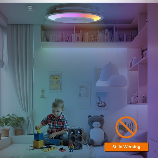 WERYOU® illuminAIR Deckenventilator - Deckenleuchte - Deckenventilator mit Beleuchtung - Deckenleuchte - Fächerlampe - RGB Led Lampe - Inkl Fernbedienung - Holzdesign
