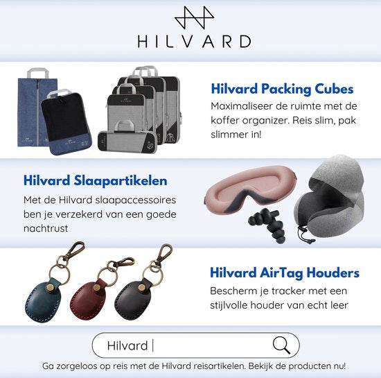 Hilvard - Packwürfel Set - 6 Stück - Gepäckorganizer - Kleiderorganizer - Reisewürfel - Kompressionswürfel - Schwarz