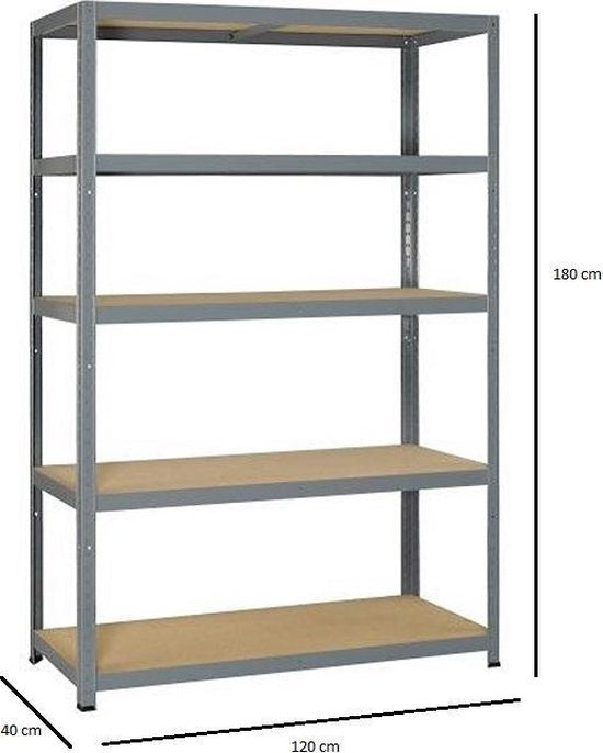 Lagerregal XL - 120 cm breit - 875 kg Tragfähigkeit - 175 kg pro Boden - Extra breit