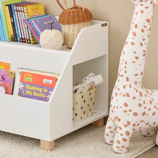 SoBuy KMB54-W Kinderbuchregal - Weißes Regal für Spielzeug und Bücher