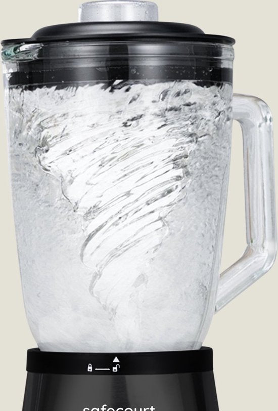 Safecourt Küchenmixer - Leistungsstarker - 1200-Watt-Mixer - Mit To-Go-Becher - 3 Ständer - Schwarz