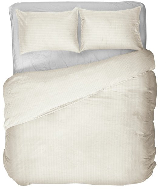 Kayori Elin Bettbezug aus Baumwollsatin – 140 x 200–220 cm + 1 Kissenbezug – Einzelbett – Offwhite