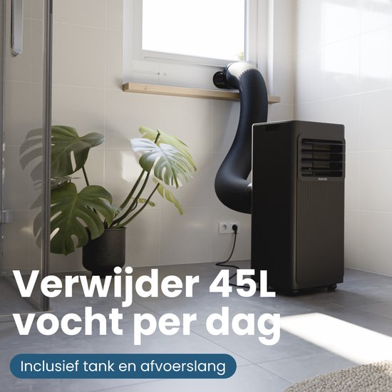 Auronic Mobile Air Conditioner - 9.000 BTU - 3-in-1 - Klimaanlage mit 2 Fensterdichtungs-Kits - Ventilator - Luftentfeuchter - kühlt bis zu 25m² - Schwarz