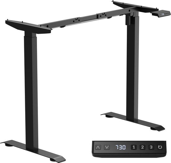 Avalo Schreibtischgestell - Elektrisch - Verstellbar - für Tischplatte 60-80 x 100-160cm - Stahl - Schwarz