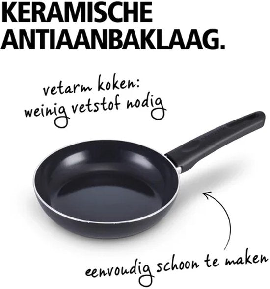 Brabantia Cooking Pleasure Set - 7-teilig - Induktion - Keramische Antihaftbeschichtung - 100% PFAS frei - Schwarz