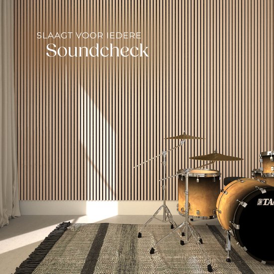 tectake® Akustikplatten – 2er-Set – Akustik-Wandplatte – 60 x 120 cm - 1,44 m² - Wandpaneele mit anpassbarer Größe - Lattenwand aus MDF und Holzfurnier - Schalldämmung - Stilvolle Wanddekoration - Einfache Montage - Helle Eiche