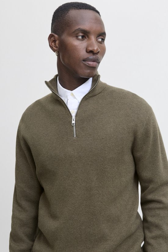 Jack & Jones Premium-Reißverschlusshose, einfarbig, mit Viertelreißverschluss