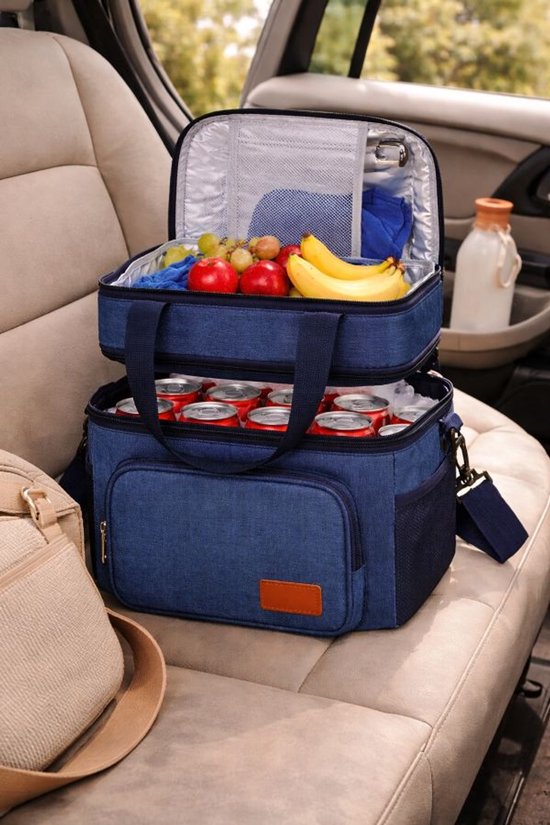 Ceruzo Kühltasche 14 l – Isolierte Lunch-Tasche – Zwei Fächer – Blau