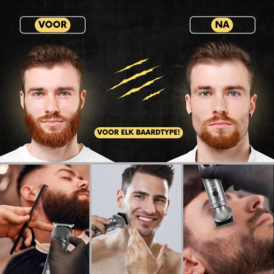 6-in-1 Barttrimmer Männer - Trimmer für Bart und Körper - Inkl. 6 Aufsätze - Body Groomer Männer - Body Trimmer Männer - Clippers - 0.5-15MM - Nase und Ohren - Multitrimmer - Haartrimmer - Trimmgerät Bartmaschine - Multigroomer