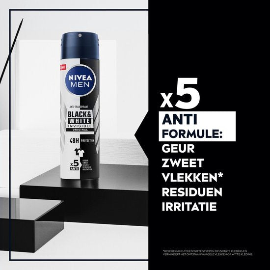 NIVEA Men Deodorant-Spray Invisible for Black & White – 150 ml