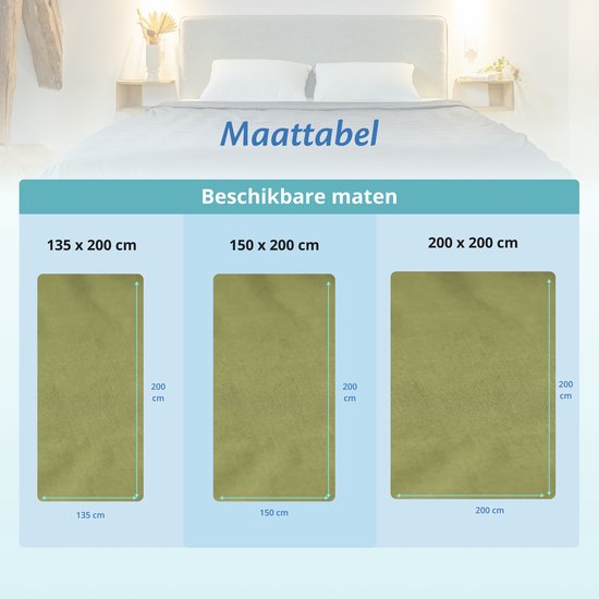 Bezug für Ellas Schmusedecke 150 x 200 CM - 7 KG & 9 KG - Bezugshülle aus 100% Bio-Baumwolle - Helles Olivgrün