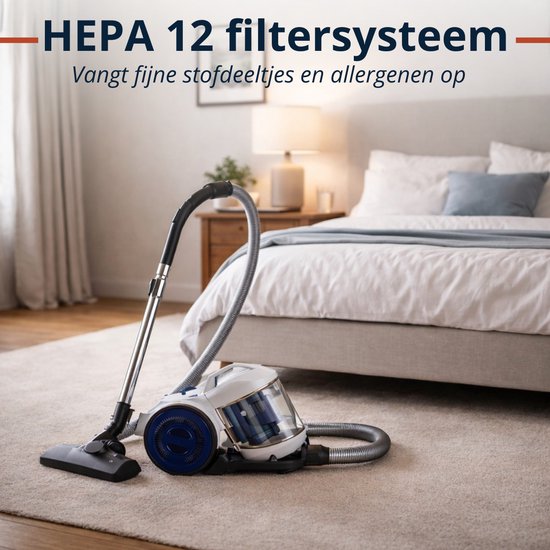 Dirt Devil Staubsauger ohne Beutel DD2503 – Staubsauger 800 W mit HEPA-12-Filter – Zyklonstaubsauger mit Kombibürste, Fugendüse und Möbelaufsatz – Staubbehälter 2,2 l – Weiß/Blau