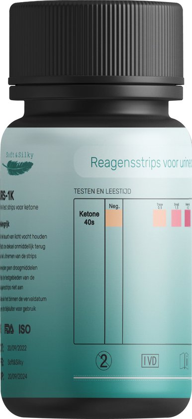 Keton-Test - 100 Streifen - Keto - Diät - URS-1K - FDA-genehmigt - Ketose - Urin - Test - Streifen - Messgerät - Ketone