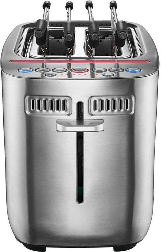 Solis Sandwichtoaster - Mit Sandwich-Zangen & Bagelfunktion - 1635 Watt Leistung - Professioneller 2-Scheiben-Toaster - Edelstahl - Silber